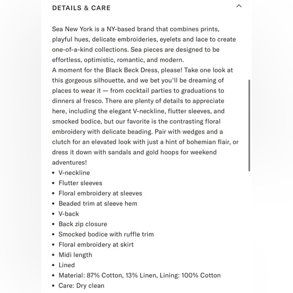 Sea New York Black and White Embroidered Midi Dress - Picture 4 of 12